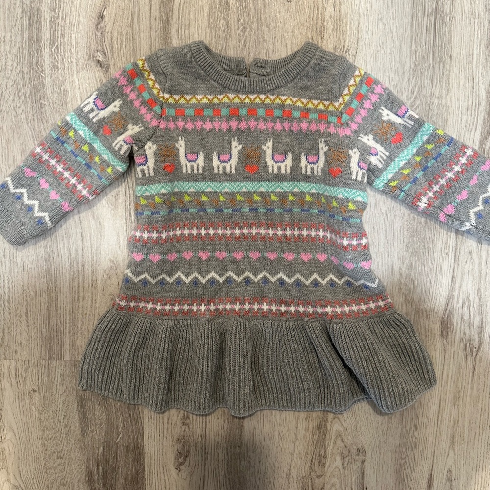 Baby Gap Llama sweater dress, 18-24 months.